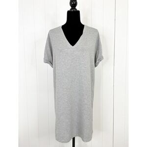 Ellison V-Neck Short‎ Sleeve T-Shirt Dress Women M Gray Casual Loungewear